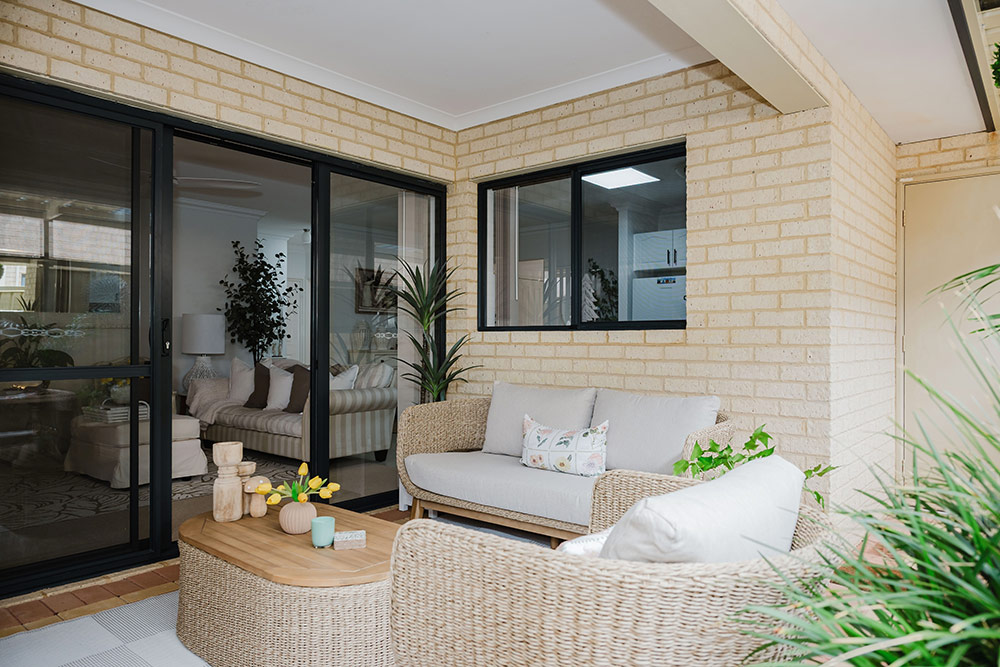 Outdoor alfresco area in a villa in Waratah Community Village