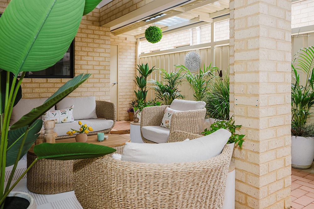 Outdoor alfresco in a villa in Waratah Community Village