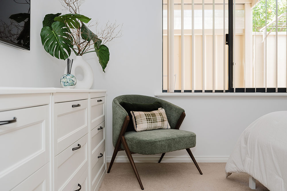 close up of bedroom in a villa in Waratah Community Village