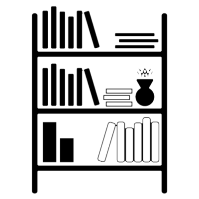 bookshelf with books icon