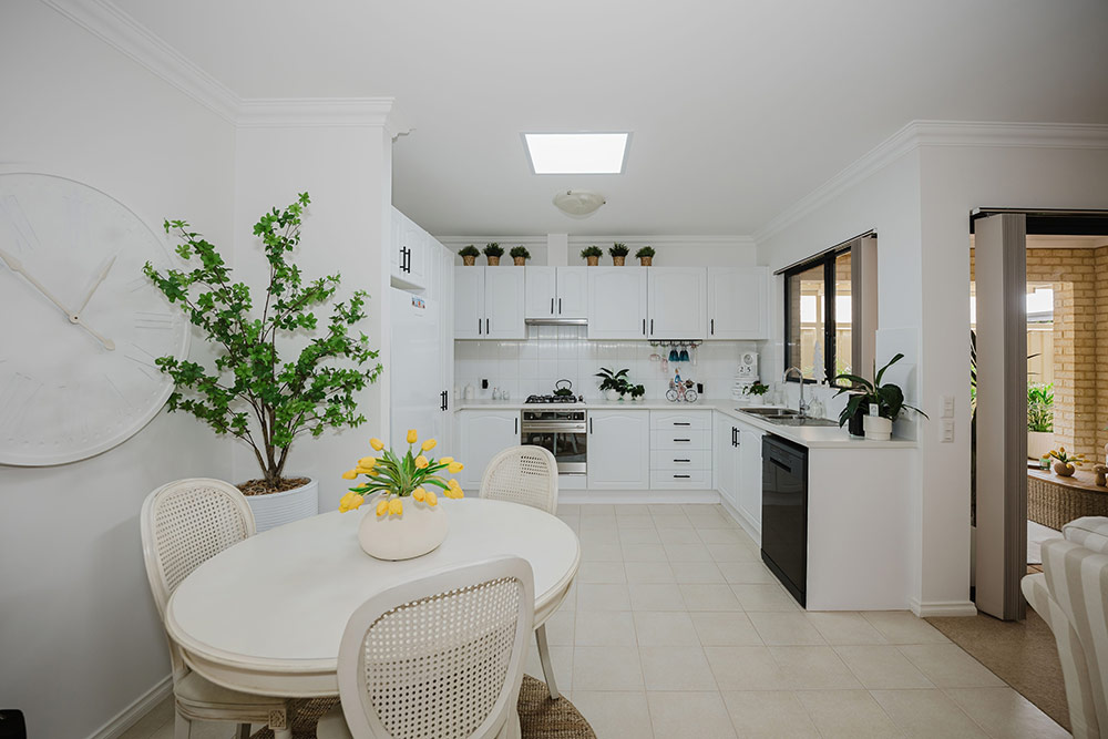 Dining and Kitchen area in a villa in Waratah Community Village