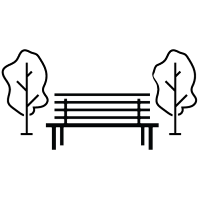 park bench with trees icon