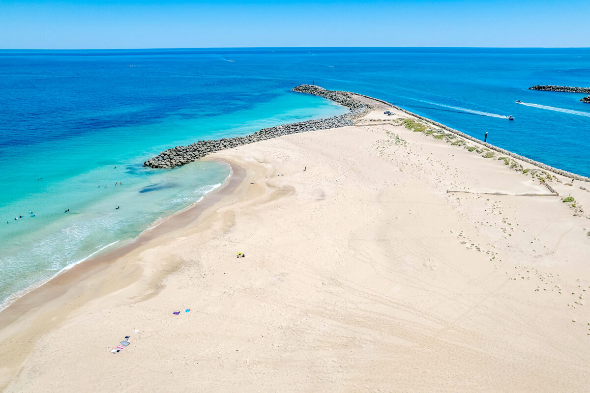 Pyramids Beach, on The Cut located on the edge of Wannanup in Mandurah, Western Austrailia region